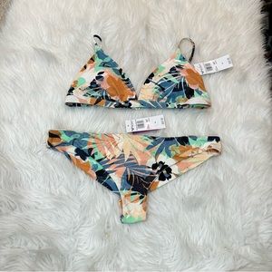 Roxy Multicolor Tropical Bikini Set